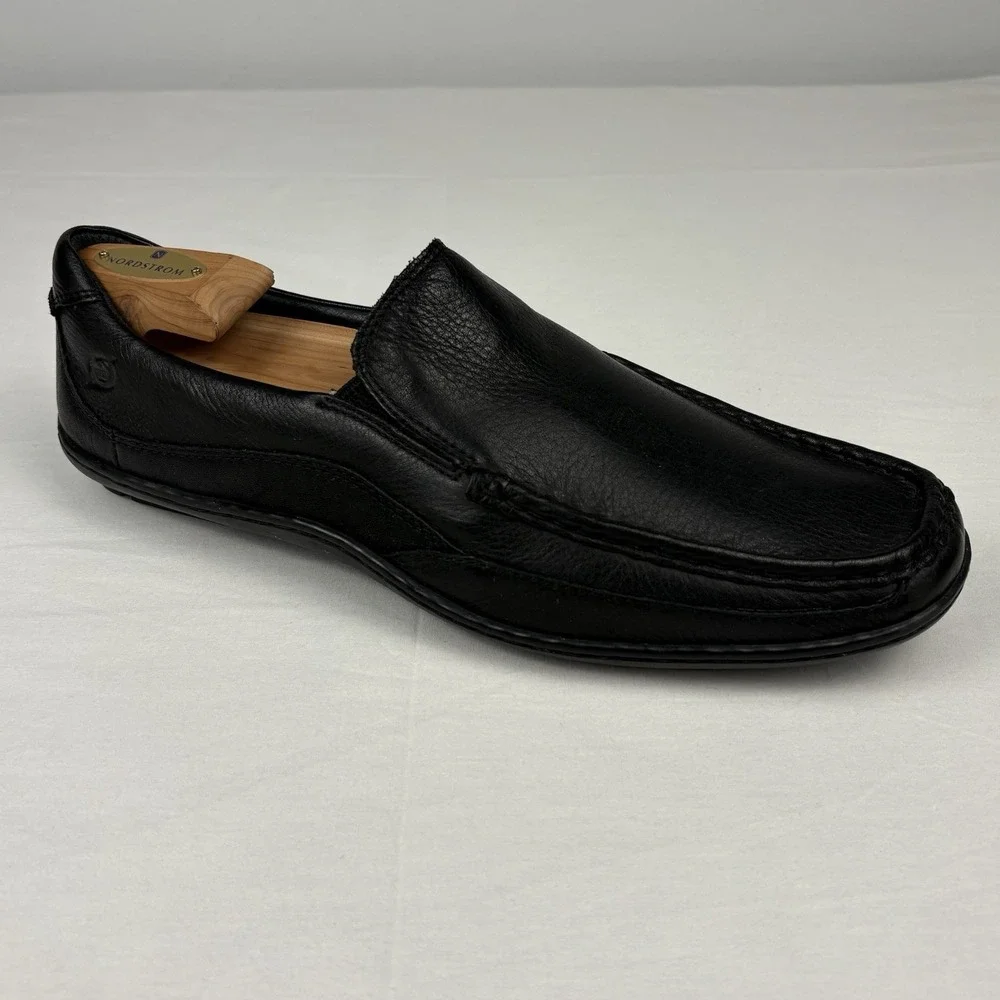 BORN Weston Soft Leather Slip On Moccasin Driving Shoes 10.5M Black EUC
